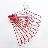 すべらないPVCハンガー 10本セット レッド