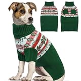 IECOii 犬 クリスマス 服 タートルネック 犬 セーター 犬 服 冬 スノーフレーク柄犬の服 誕生日 聖夜 新年 防寒着 トイプードル 服 チワワ 服 フレブル服 小型犬 レッド L