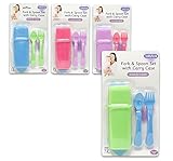 Babylove Feeding Fork Spoon Set Travel Compact Case Holder BPA Free Toddler Baby by LOVEBABY