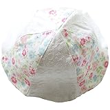 《初夏盛夏対応》(日本製) Pample Mousse(パンプルムース) オーバーレース+水玉ジャガード小花柄切替帽子 48cm/OW NO.DP-72605