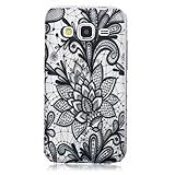 Zeebox Galaxy Core Prime ケース 高品質 TPU カバー 衝撃吸収 Samsung Galaxy Core Prime 用 超薄型 落下防止 保護カバー 生涯補償付き (ブラッ