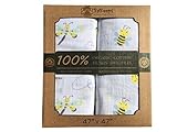 GOTS Certified Organic 100% Cotton Muslin Swaddle Receiving Blanket for Infants & Babies, 5 in 1-Swa