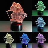 LED 3d Frog Illusion Visual変更ナイトライトデスクランプホームインテリア
