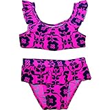 オールドネイビー(OLD NAVY)女の子用ピンクxネイビー花柄ラッフルビキニ水着上下セット 3歳用 3t(95cm) 出産祝いギフト,スイムウェア,UPF50+,タンキニ風花,ベビー[並行輸入品]