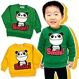 (パンダマニア)PANDA MANIA 2015 Smile パンダプリント 起毛トレーナー 80cm イエロー