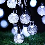 ソーラー屋外ストリングライト CoolTime9メートル50 LEDクリスタルグローブライト 防水フェアリーストリングライトクリスマスハロウィンガーデン庭ウェディングパーティーのためのソーラー屋外スト