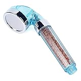 ユニバーサル　ハンドヘルドウォーターバスホームバスルームシャワーヘッド　圧力3層フィルター　ブルー　Lサイズ