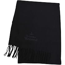 【新品】Vivienne Westwood ウール マフラー 黒 ヴィヴィアンウエストウッド VIVIENNE WESTWOOD マフラー 24