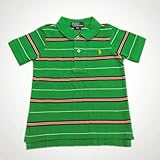 【アウトレット品】 ポロラルフローレン ポニー付 メッシュボーダー半袖ポロシャツ グリーンマルチ (男の子12～24か月用) 24M [並行輸入品]