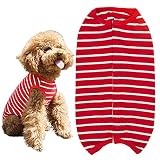 KUVEELA PET 術後服 犬 服 犬用品 術後ウェア 術後カバー服 エリザベスカラーの代わる 保護服 雄 雌兼用 避妊 離乳 傷口保護 皮膚病 通気 夏用 小型犬 中型犬（ＳＳ、レッドボーダー）