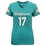 NFL Girls 7 – 16ライアンTannehill Miami Dolphins Girls – メインストライプVネックPlayer NameショートスリーブTシャツ、アクア、S ( 7 –
