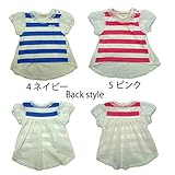 【SiShuNon/シシュノン】 ボーダー マリン花柄レースTシャツ ボーダー マリン 花柄 レース 半袖Tシャツ 95 4 ネイビー