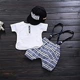 (チェリーレッド) CherryRed ベビー 男の子 コットン Tシャツ+パンツ 二点セット 可愛い ファション 90 ブルー
