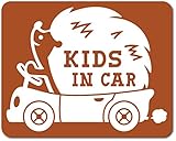imoninn KIDS in car ステッカー　【マグネットタイプ】　No.37　ハリネズミさん　（茶色）