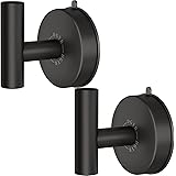 DGYB Large Suction Cup Hooks for Shower Set of 2 Black Towel Hooks for Bathrooms Stainless Steel Suction Shower Hooks for Ins