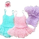 キャンディーカラ―フリル水着＆帽子付き　キャミソールタイプ　3色展開　2T-10T(Bピーチピンク,S(2T)) [並行輸入品]