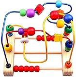SPJ :マルチカラー円ビーズローラーコースターMaze Wooden Toys for Kids