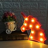 frcolorユニコーンヘッドライトNurseryライトクリスマスウェディングパーティーホーム装飾用電池式(ピンク)