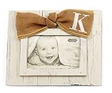 Mud Pie Planked Monogram Bow Frame, K by Mud Pie [並行輸入品]