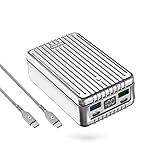 100W PD急速充電 Zendure Supertank モバイルバッテリー 27000mAh 4ポート（2 USB-C / 2 USB-A） 4台同時充電【 PSE 認証済/蓄電 LED 残量表示/低電流モード搭載 / 最大5A 出力 】 ノートPC 充電器 PC充電 旅行/出張/緊急用 防災 グッズ iPhone/iPad/Android各種対応、シルバー