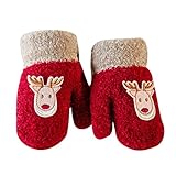 Voberry幼児赤ちゃん男の子女の子Lovely Christmas Deer Winter Mittens Line Gloves with文字列キュート
