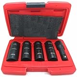 Simplyシルバー – Neiko 5 pcシン壁フリップ1 / 2 " Drインパクトソケットセット自動車タイヤリムLug Nuts