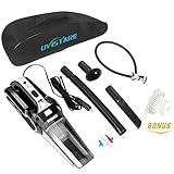 uvistare 車用掃除機 DC 12V 120W カークリーナー 空気入れ LED照明 ハンディクリーナー 4.5mロング電源コード　シガーソケットプラグ 乾湿両用 超強吸引力 収納バック付き