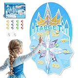 GirliGlee (ジリグリー) フローズンダーツボード 子供用 大型ダーツボード 粘着ボール12個付き 安全な屋内外投げ投げ投げゲーム 楽しい誕生日パーティーゲーム 幼児&子供のおもちゃギフト 3歳 4 5 6 7 8 9歳
