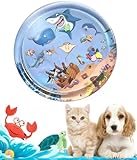 猫 犬 用 ウォーター ベッド ペット ねこ キャッチミーイフユーキャン 水プレイマット 猫犬用 ウォーター マット 猫 玩具 猫 おもちゃ 犬 ペット マット 猫犬ペットの遊び用 厚みのある感覚水プレイマット (L 直径100cm), Blue