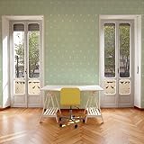 はがせるDIY壁紙シール + ハリーステッカー リフォームシール 粘着付き 壁紙 スターパターンドグリーン 約50cm巾×1m単位 メートル販売