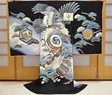 お宮参り着物 男の子 初着 産着　om-m-363 【家紋入れ（五ツ紋）無料，お守りフードセット，贈答用化粧箱，きもの保存用たとう紙 プレゼント！】