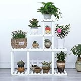 ソリッドウッドの花の棚の床のバルコニーマルチ階建ての木製のフレーム屋内マルチ - 肉のリビングルームの花の鍋の棚 ( 色 : 白 , 三 : B )