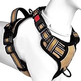 【Amazon.co.jp限定】BaoCheng 犬ハーネス 犬用胴輪 小型犬/中型犬/大型犬ハーネス 犬用胴輪 引っ張り防止 アタマを通さず 咳き込み軽減 サイズ調整可能 夜間反射材 抜けない 通気性 簡単着脱 おしゃれ 安全 しつけ用 訓練 歩行補助 散歩 可愛い(カーキ,XS)