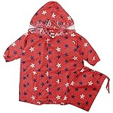 【オールシーズン】 POSTAR(ポスター) 星柄レインコート 80cm /RED NO.P-6611-09