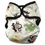 bb2のベビーサイズ印刷Minky Minkeeスナップ布おむつカバーfor Prefolds カラー: ブルー