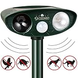 CooAgo 猫よけ アニマルバリア 動物撃退器 超音波ソーラー式 IP44防水防塵 超音波とLED強力フラッシュライト 庭園を保護 CAGRPCS03 ( 1個セット、1年間保証 )