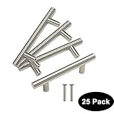 76 mm ( 3インチ)穴センターステンレススチールキッチンキャビネットドアハンドルとPullsヨーロピアンスタイルキャビネットノブ長127 mm ( 5inch )つや消しニッケル 25pack 