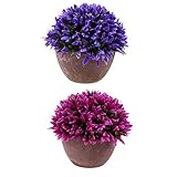 Perfeclan 現実的　人工蘭　植物　ホーム　フラワー　ガーデン　ポット　盆栽　生き生き　装飾品　2個
