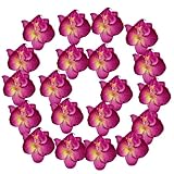 Perfk 約20個　6cm　人工造花　フラワーヘッド　装飾品　花嫁　手首の花作り　シルクオーキッド　結婚式　全4色選べ　 - 紫+赤