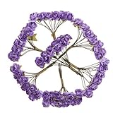 飾り物、 SODIAL(R) 紙花紙ローズ144枚(紫)