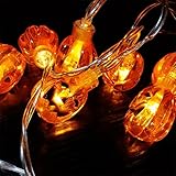 Sund ストリングライト 防水　LED 飾りライト カボチャ模様　電池式 2M 20個 明るい ハロウィーン クリスマスツリー デスク ベッド 天井 パーティー ドア 雰囲気変え