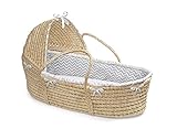 Badger Basket Hooded Moses Basket Chevron Bedding, Natural/Gray/White by Badger Basket