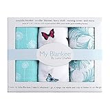 マイブランキー モスリン スワドル ブランケット おくるみ 出産祝い ギフト 3パック （カラー：Feather Girls） [並行輸入品]