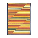 Joy Carpets Kid Essentials Rhythm Teen Area Rugs 92-Inch by 129-Inch by 0.36-Inch Sunset [並行輸入品]