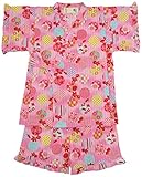 村信 小紋金魚柄 甚平スーツ 女児 ピンク 80cm 71740 日本製