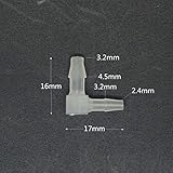 LOT10 3/32-1/8 バーベッド PP エルボーフィッシュタンク プラスチックパイプフィッティング