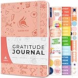 Clever Fox Gratitude Journal – 幸福、ポジティブ、アファメーションデイリージャーナル 女性&男性向け – ポジティブ&感謝の心のためのインスピレーションノート – 3ヶ月日付なし – A5ハードカバー ライトピンク