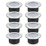 埋め込み式 LED ガーデンライト ソーラー発電式 電源不要 屋外用 防水 ESL-01 (8個セット)