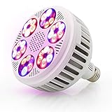 Derlights 120W相当 植物育成LEDライト フルスペクトラム 36pcsLEDチップ 口金E26 プラントライト室内栽培 水耕栽培 栽培キット 植物成長促進用ランプ 家庭菜園 野菜 園芸用