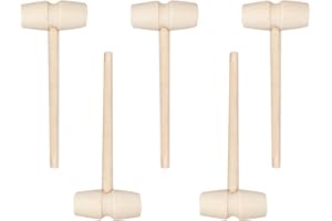 LOL-FUN ジュエリー作りのためのキッズビートおもちゃDIYのための5個の木製ハンマー